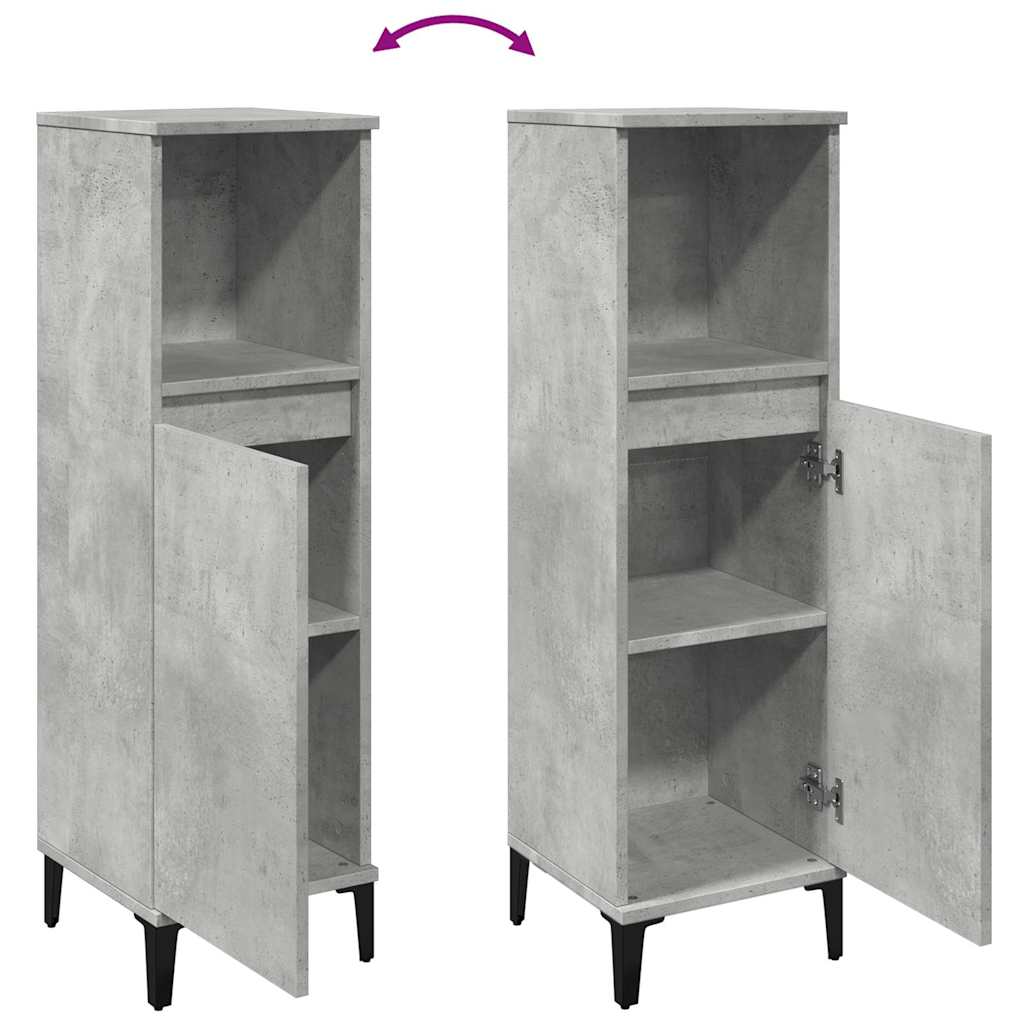 8721158443595_g_en_hd_6 vidaXL Bathroom Cabinet Concrete Grey 30x30x100 cm Engineered Wood - Image 9