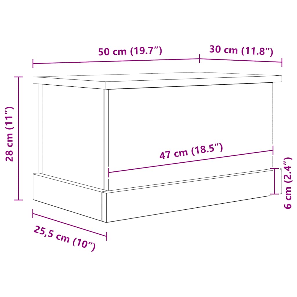 8721158444011_g_en_hd_10 vidaXL Storage Box Artisan Oak 30x50x28 cm Engineered Wood - Image 12