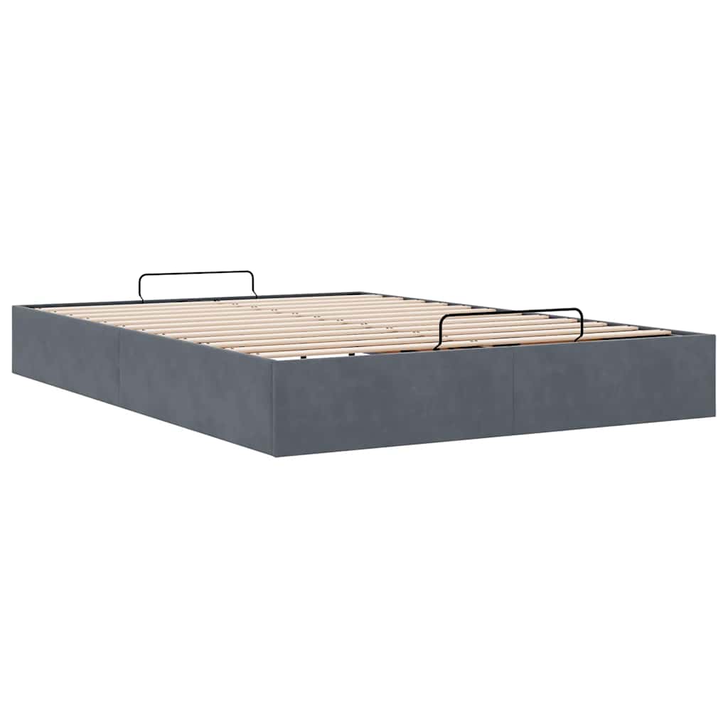 8721158457783_g_en_hd_4 vidaXL Ottoman Storage Bed Frame No Mattress Dark Grey Double Velvet - Image 6
