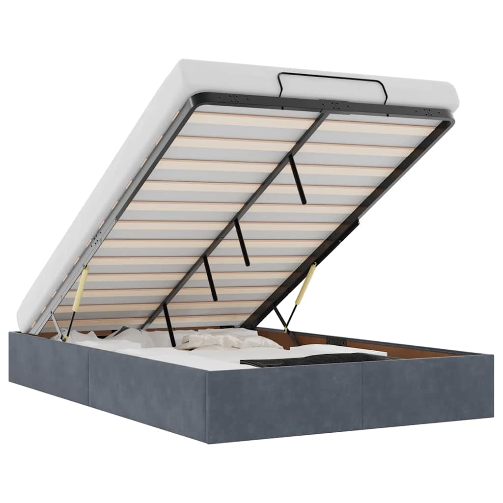 8721158457820_a_en_hd_1 vidaXL Ottoman Storage Bed Frame No Mattress Dark Grey King Single Velvet - Image 2