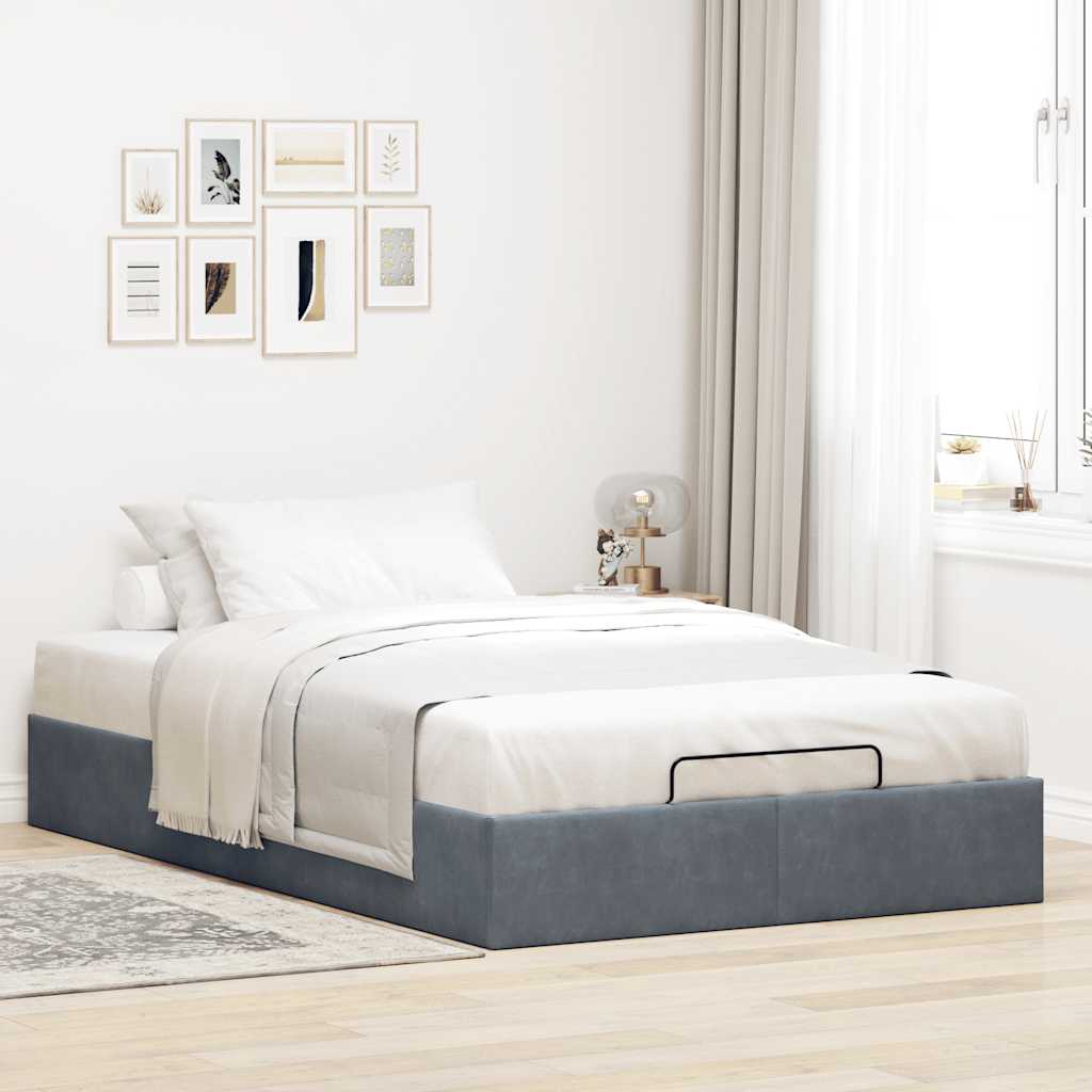 8721158457820_g_en_hd_1 vidaXL Ottoman Storage Bed Frame No Mattress Dark Grey King Single Velvet - Image 3