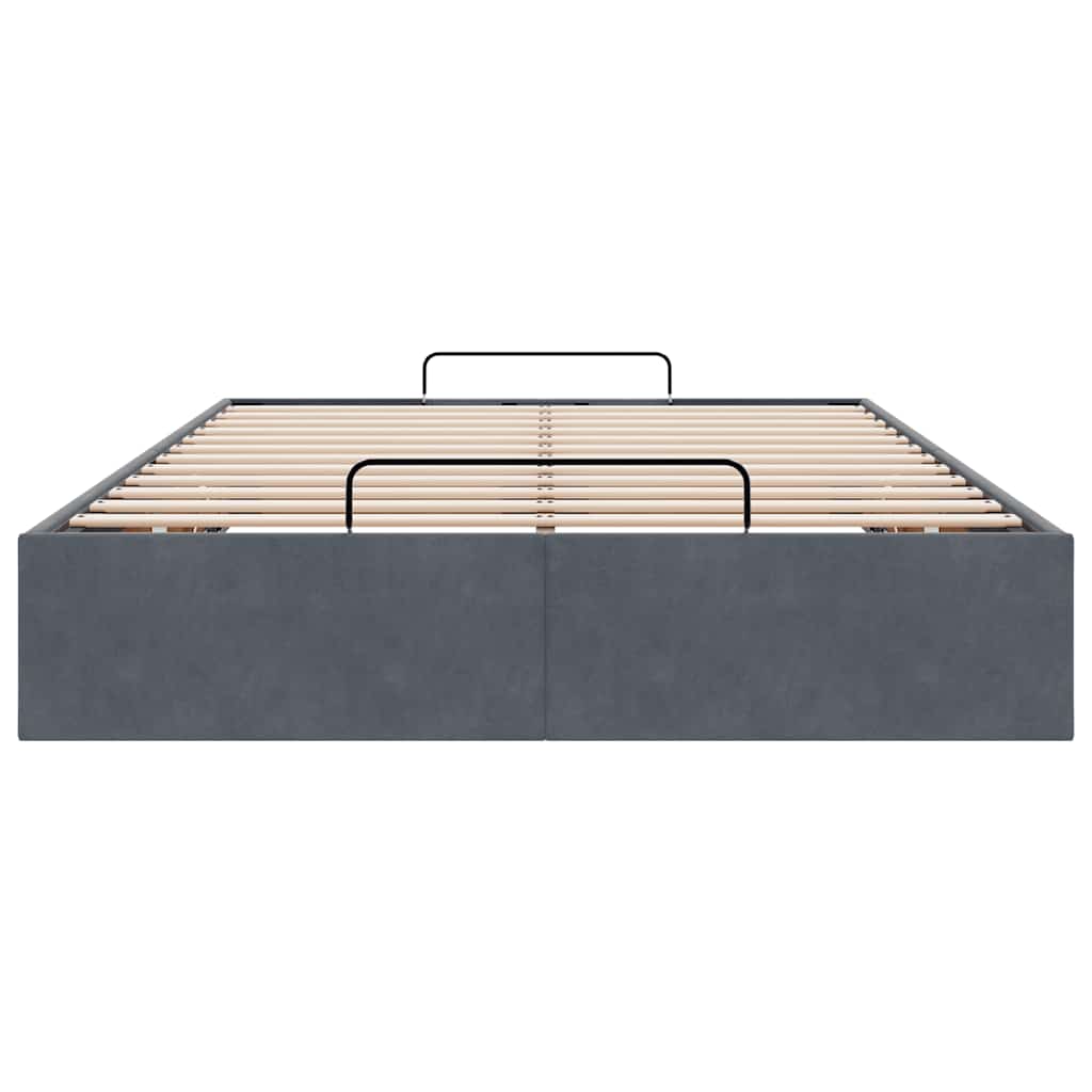 8721158457820_g_en_hd_5 vidaXL Ottoman Storage Bed Frame No Mattress Dark Grey King Single Velvet - Image 7