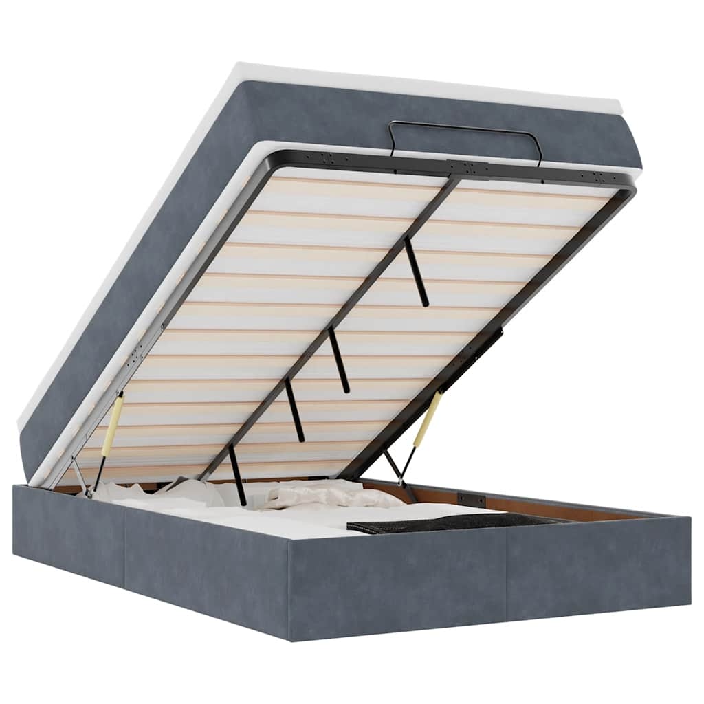 8721158460042_a_en_hd_1 vidaXL Ottoman Bed with Mattress Dark Grey Super Single Velvet - Image 2