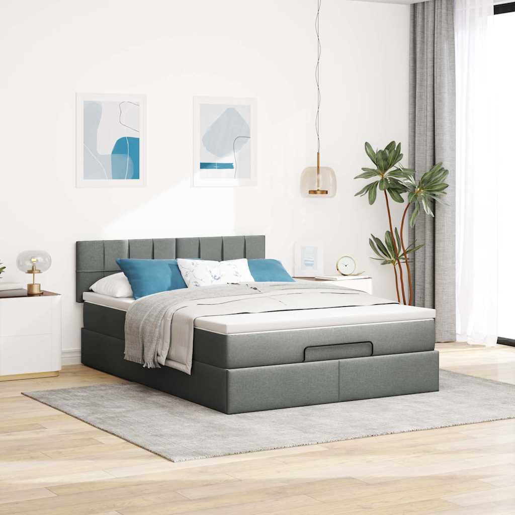8721158462800_g_en_hd_1 vidaXL Ottoman Bed with Mattress Dark Grey Queen Fabric - Image 3