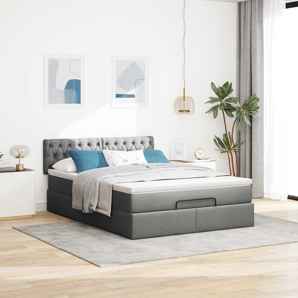 8721158463630_g_en_hd_1 vidaXL Ottoman Bed with Mattress Dark Grey Queen Fabric - Image 3