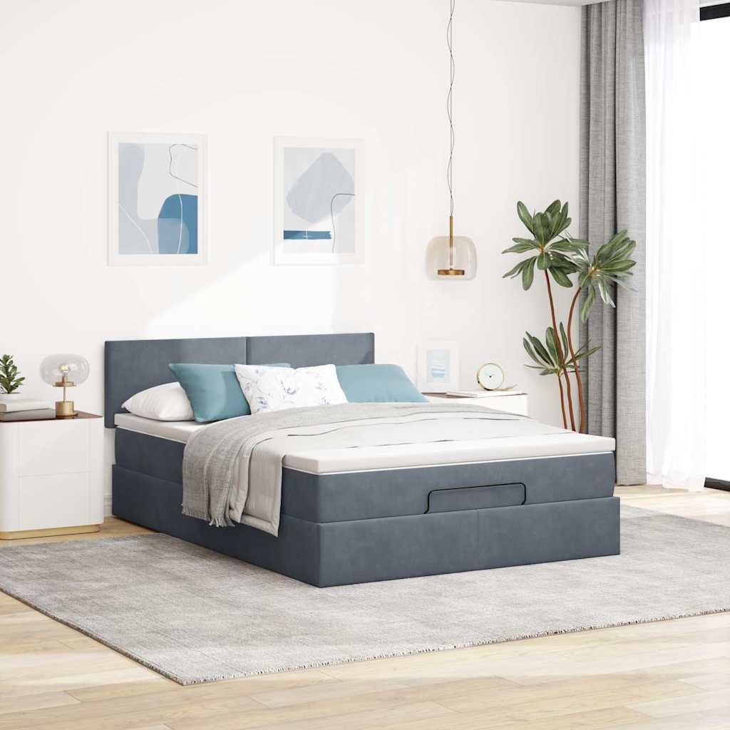 8721158465160_g_en_hd_1 vidaXL Ottoman Bed with Mattress Dark Grey Double Velvet - Image 3