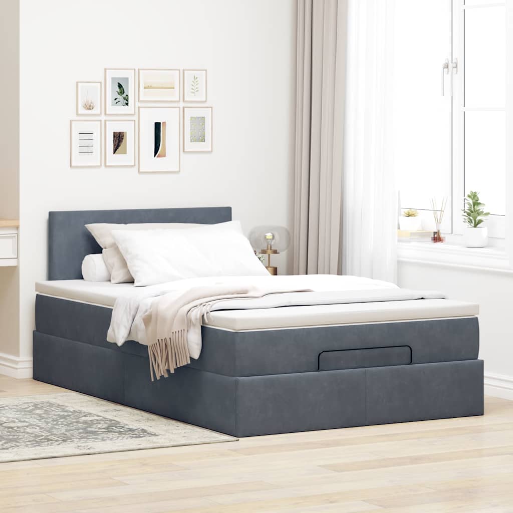 8721158465207_g_en_hd_1 vidaXL Ottoman Bed with Mattress Dark Grey King Single Velvet - Image 3