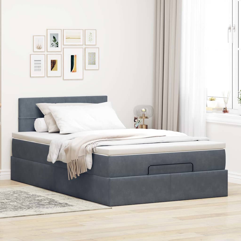 8721158465924_g_en_hd_1 vidaXL Ottoman Bed with Mattress Dark Grey King Single Velvet - Image 3
