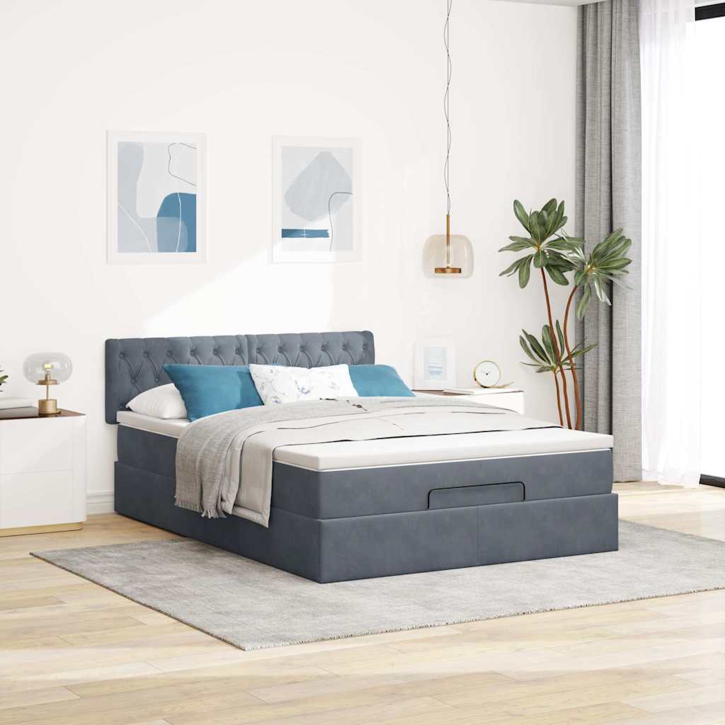 8721158466600_g_en_hd_1 vidaXL Ottoman Bed with Mattress Dark Grey Double Velvet - Image 3