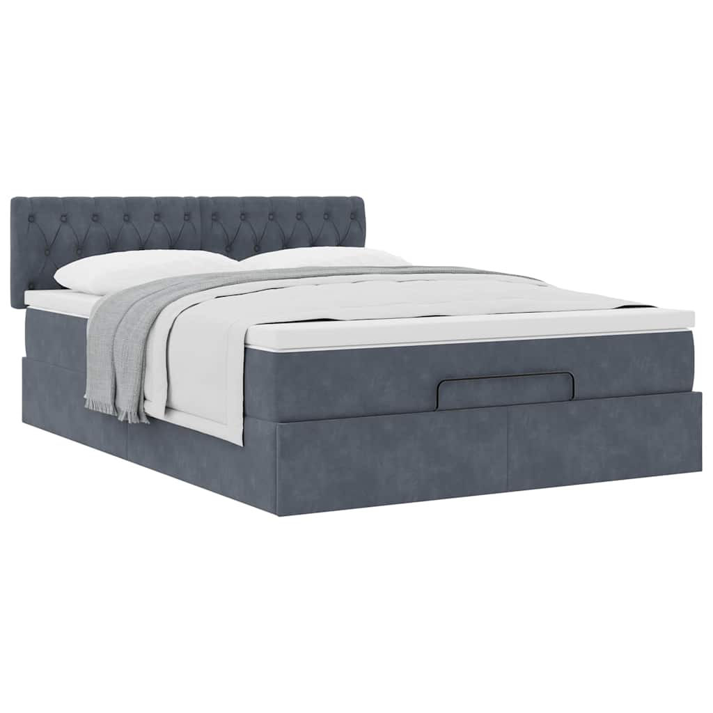 8721158466600_g_en_hd_2 vidaXL Ottoman Bed with Mattress Dark Grey Double Velvet - Image 4
