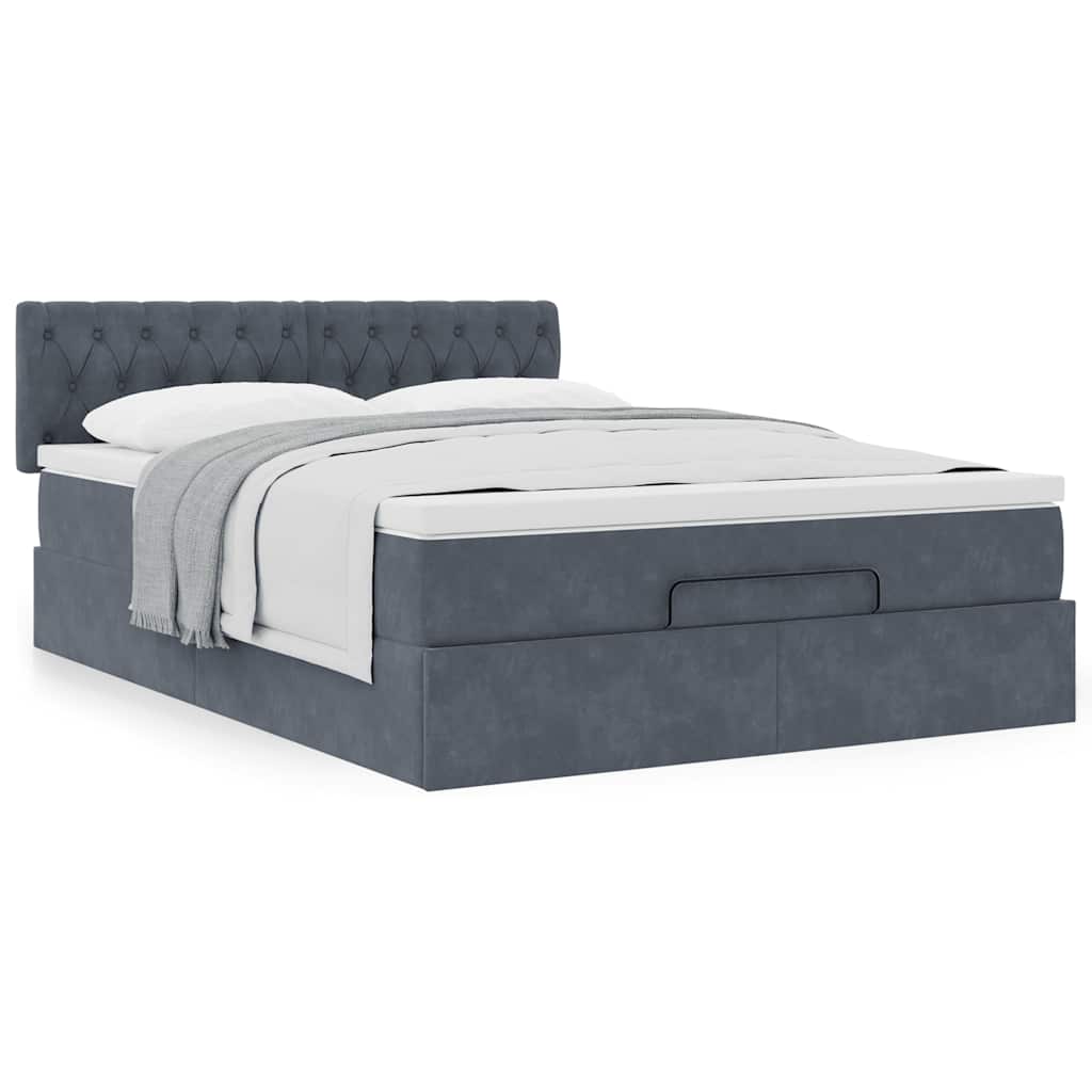 8721158466624_g_en_hd_2 vidaXL Ottoman Bed with Mattress Dark Grey Queen Velvet - Image 4