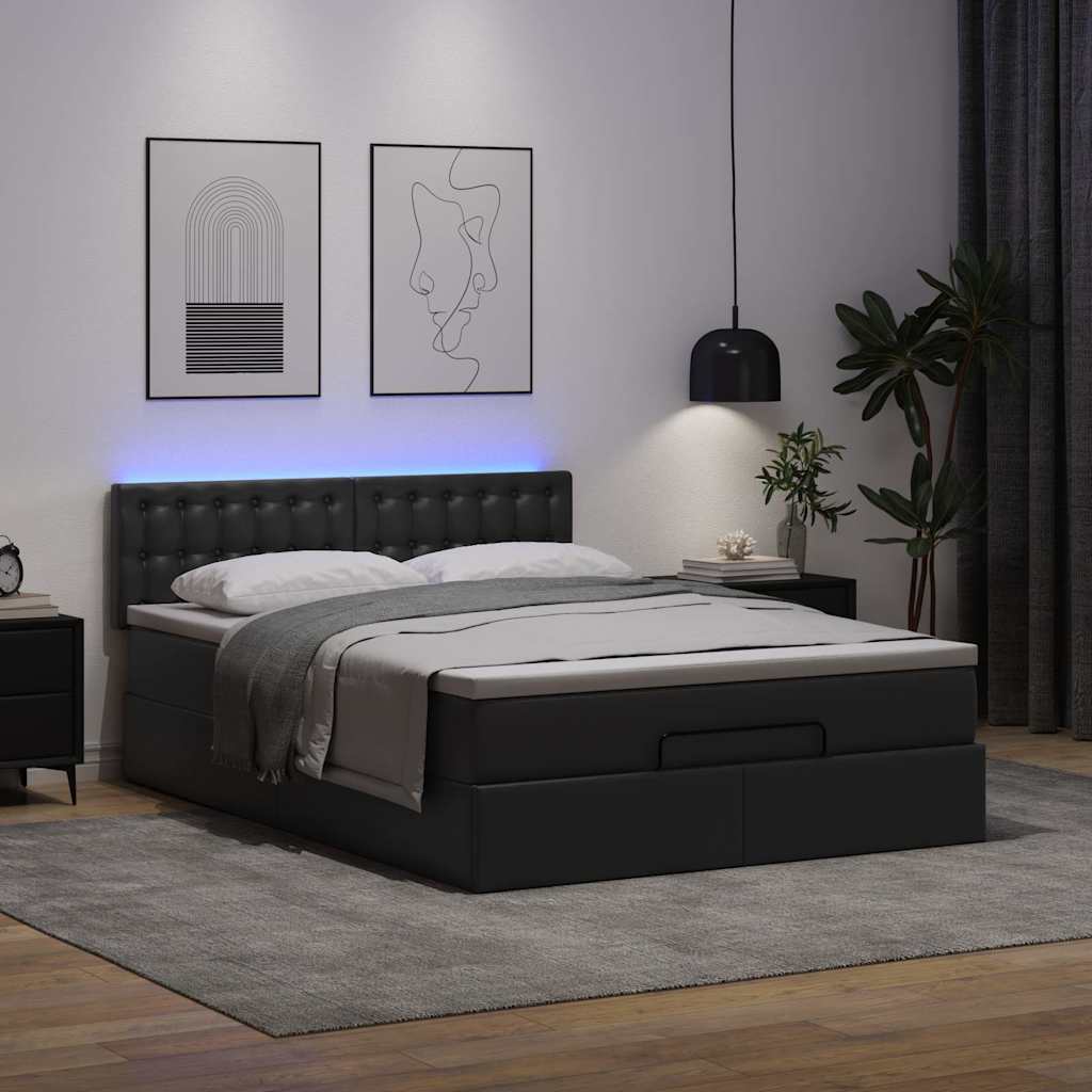 8721158469656_g_en_hd_1 vidaXL Ottoman Bed with Mattresses & LEDs Black Queen Faux Leather - Image 3