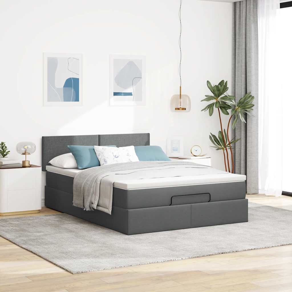 8721158470461_g_en_hd_2 vidaXL Ottoman Bed with Mattress & LEDs Dark Grey Queen Fabric - Image 4