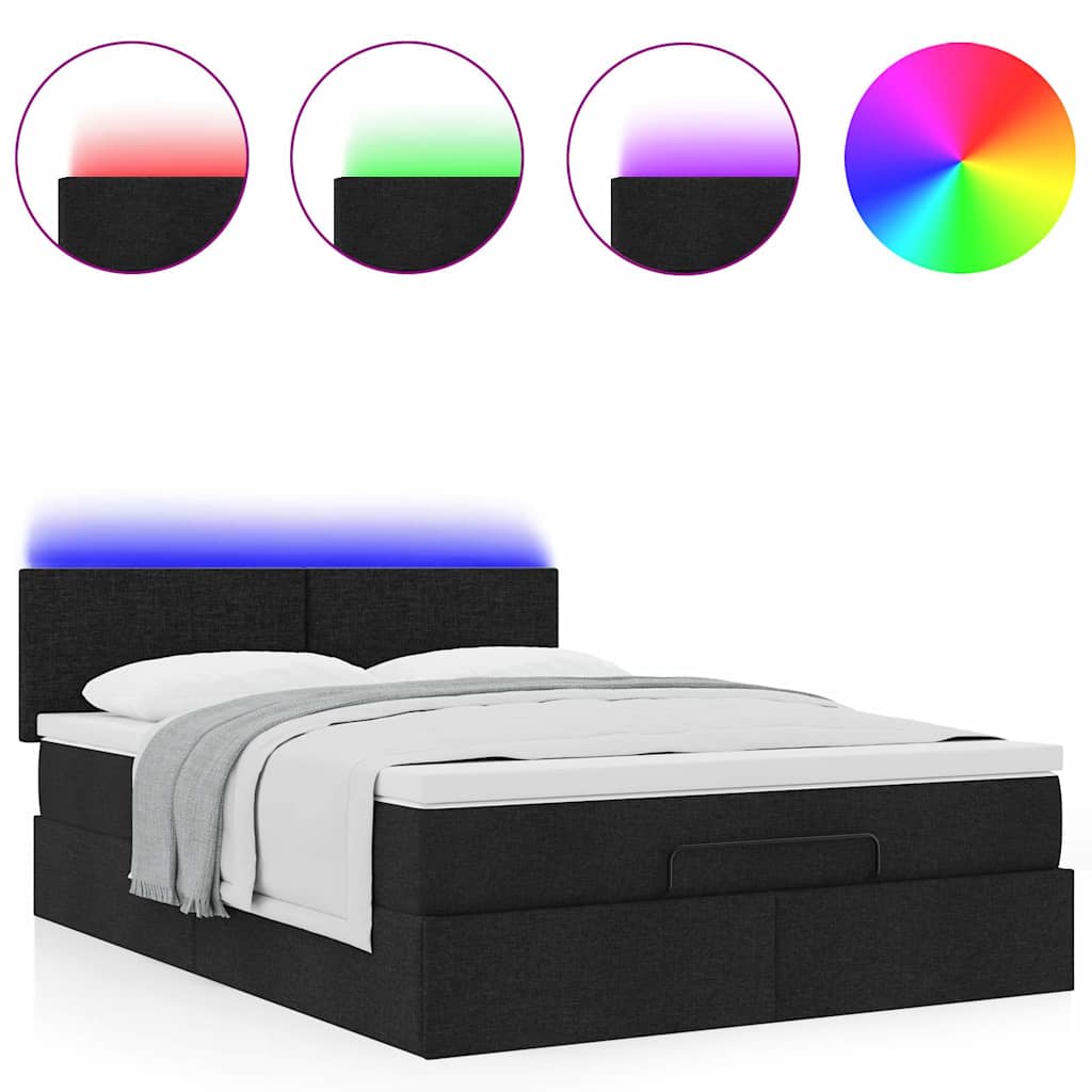 8721158470478_g_en_hd_3 vidaXL Ottoman Bed with Mattress & LEDs Black Queen Fabric - Image 5