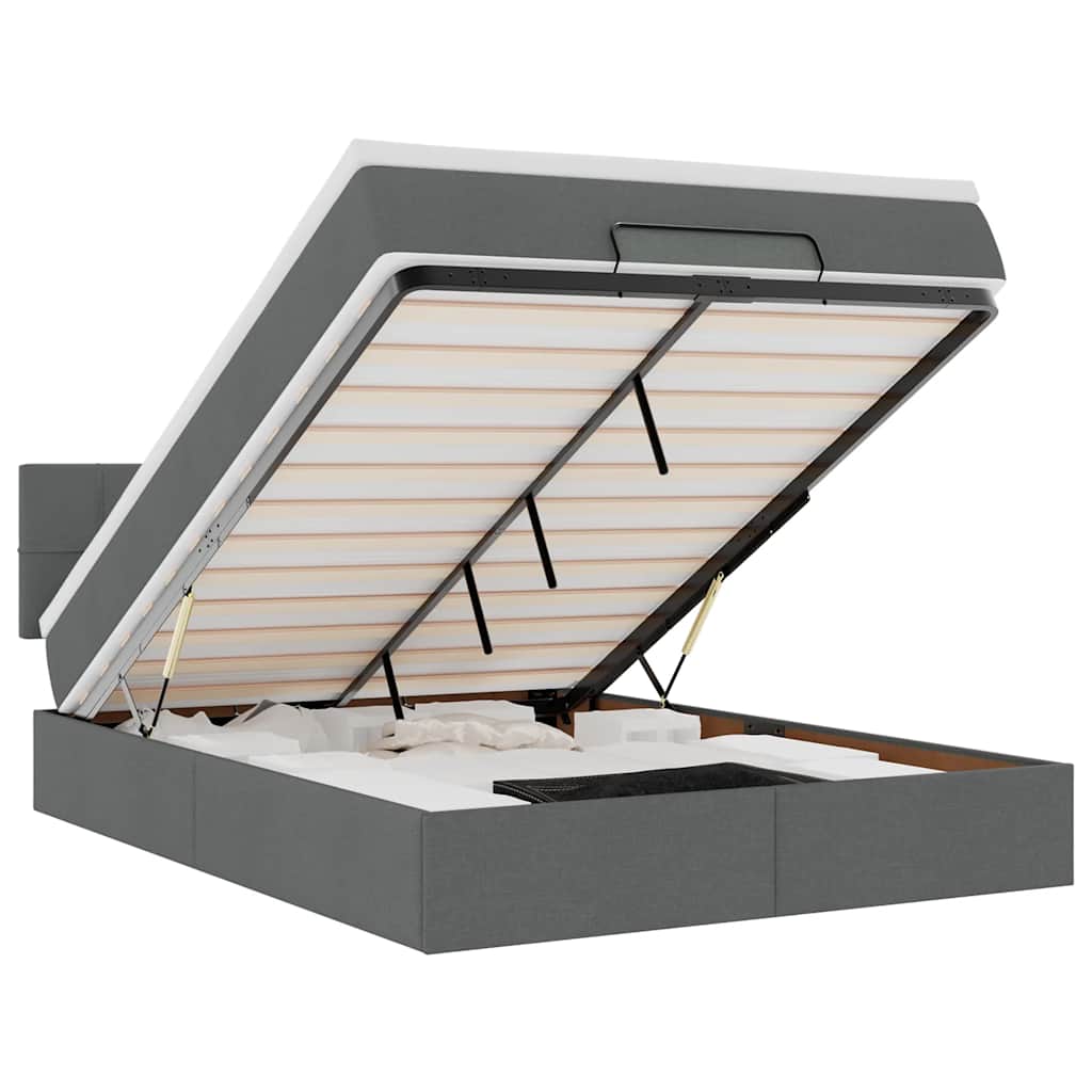 8721158471291_a_en_hd_1 vidaXL Ottoman Bed with Mattress & LEDs Dark Grey Queen Fabric - Image 2
