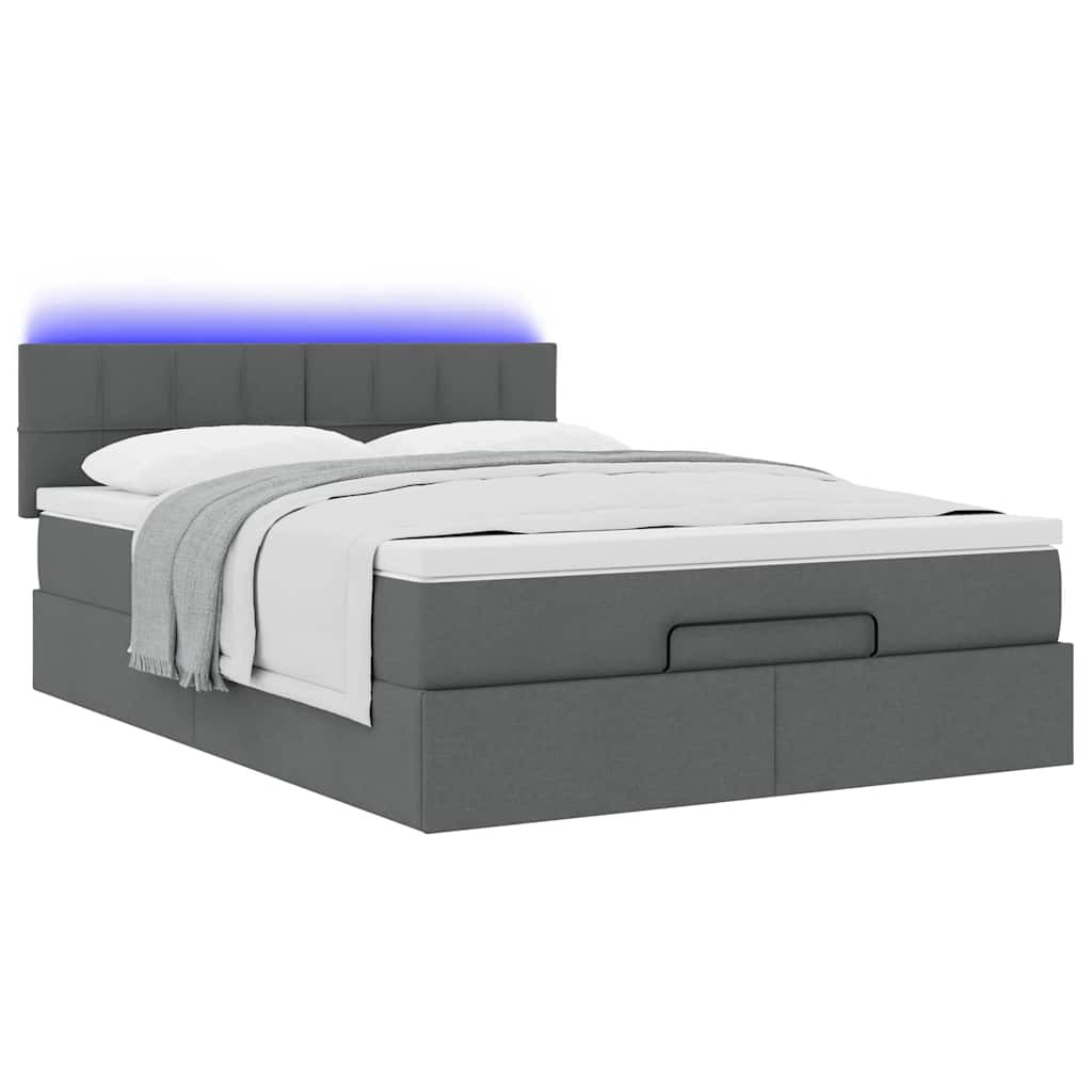 8721158471291_g_en_hd_4 vidaXL Ottoman Bed with Mattress & LEDs Dark Grey Queen Fabric - Image 6