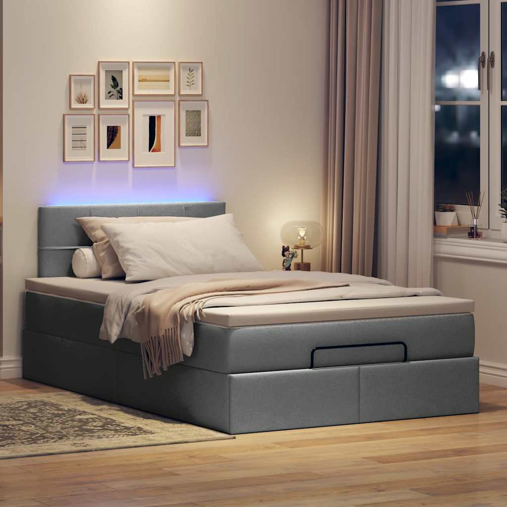 8721158471314_g_en_hd_1 vidaXL Ottoman Bed with Mattress & LEDs Dark Grey King Single Fabric - Image 3