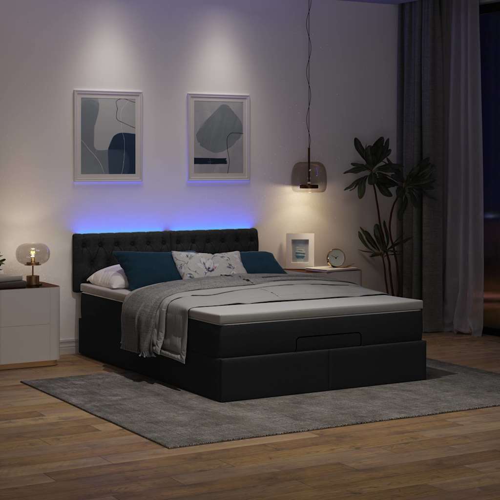 8721158472113_g_en_hd_1 vidaXL Ottoman Bed with Mattress & LEDs Black Double Fabric - Image 3