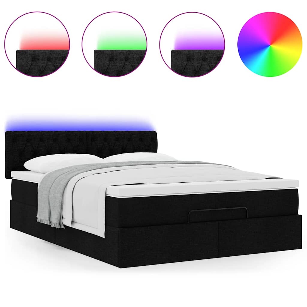 8721158472113_g_en_hd_2 vidaXL Ottoman Bed with Mattress & LEDs Black Double Fabric - Image 4
