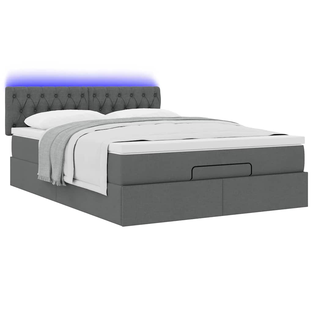 8721158472120_g_en_hd_3 vidaXL Ottoman Bed with Mattress & LEDs Dark Grey Queen Fabric - Image 5