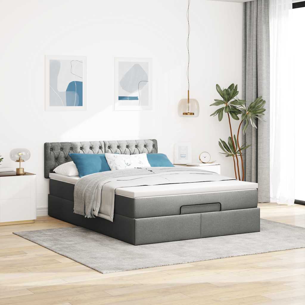 8721158472120_g_en_hd_4 vidaXL Ottoman Bed with Mattress & LEDs Dark Grey Queen Fabric - Image 6