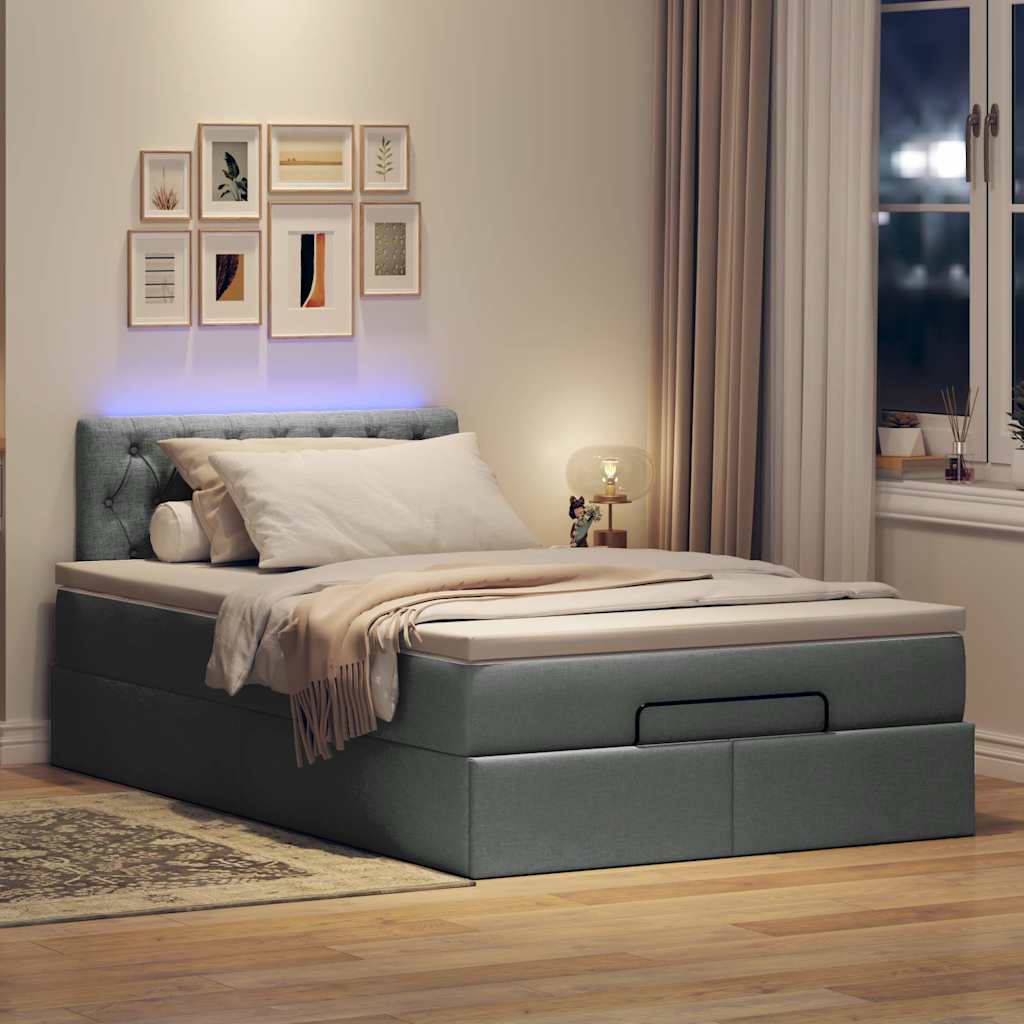 8721158472144_g_en_hd_1 vidaXL Ottoman Bed with Mattress & LEDs Dark Grey King Single Fabric - Image 3