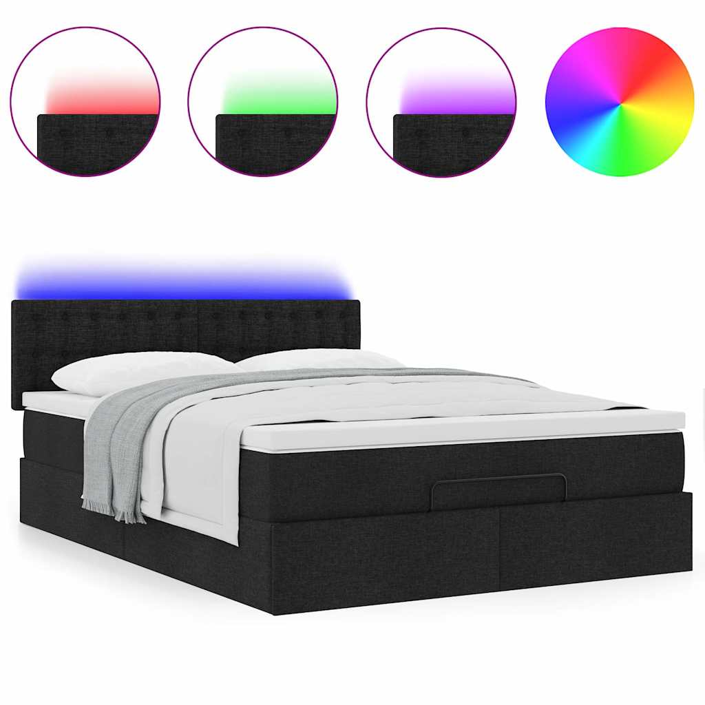 8721158472960_g_en_hd_3 vidaXL Ottoman Bed with Mattress & LEDs Black Queen Fabric - Image 5