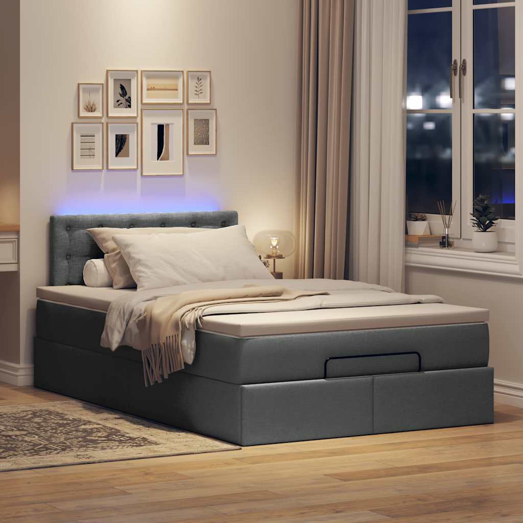 8721158472977_g_en_hd_1 vidaXL Ottoman Bed with Mattress & LEDs Dark Grey King Single Fabric - Image 3