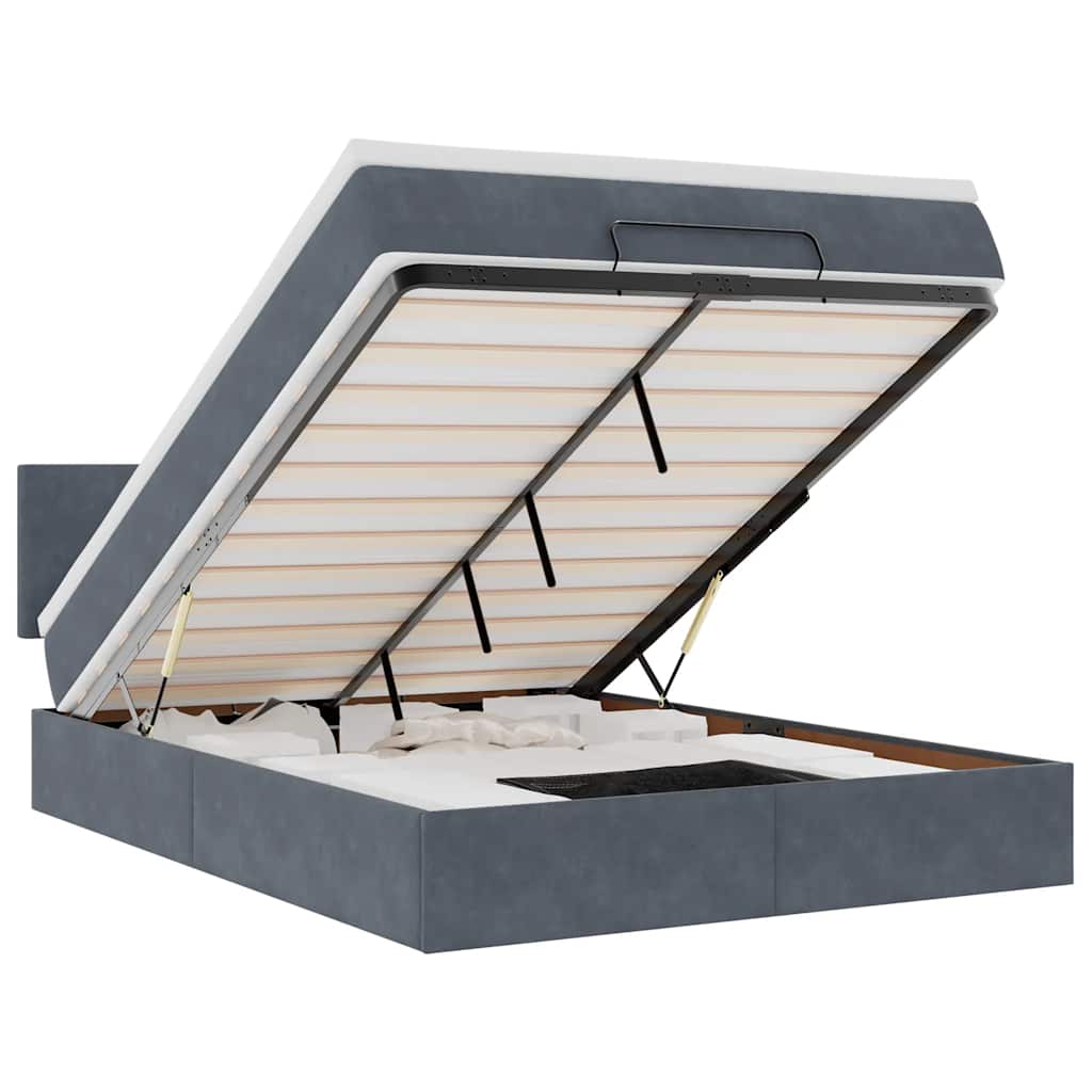 8721158473677_a_en_hd_1 vidaXL Ottoman Bed with Mattress & LEDs Dark Grey Queen Velvet - Image 2