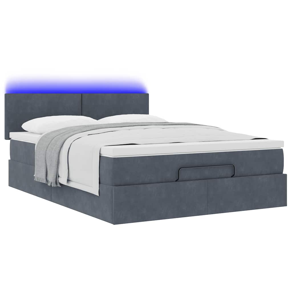 8721158473677_g_en_hd_1 vidaXL Ottoman Bed with Mattress & LEDs Dark Grey Queen Velvet - Image 3
