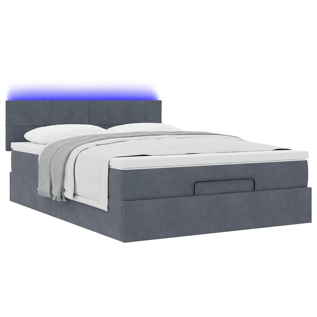 8721158474391_g_en_hd_1 vidaXL Ottoman Bed with Mattress & LEDs Dark Grey Queen Velvet - Image 3