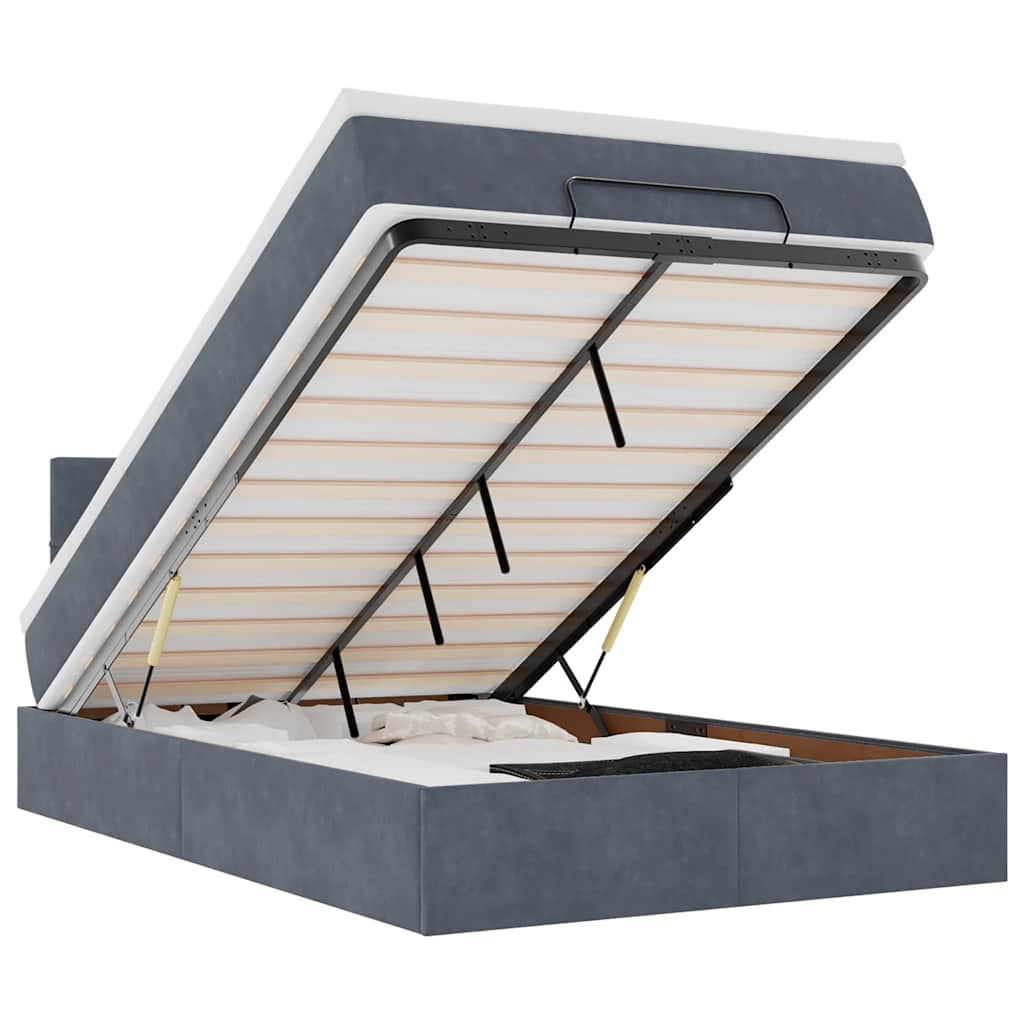 8721158474414_a_en_hd_1 vidaXL Ottoman Bed with Mattress & LEDs Dark Grey King Single Velvet - Image 2