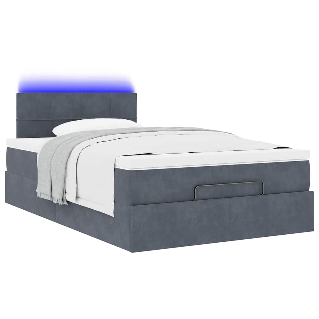 8721158474414_g_en_hd_1 vidaXL Ottoman Bed with Mattress & LEDs Dark Grey King Single Velvet - Image 3