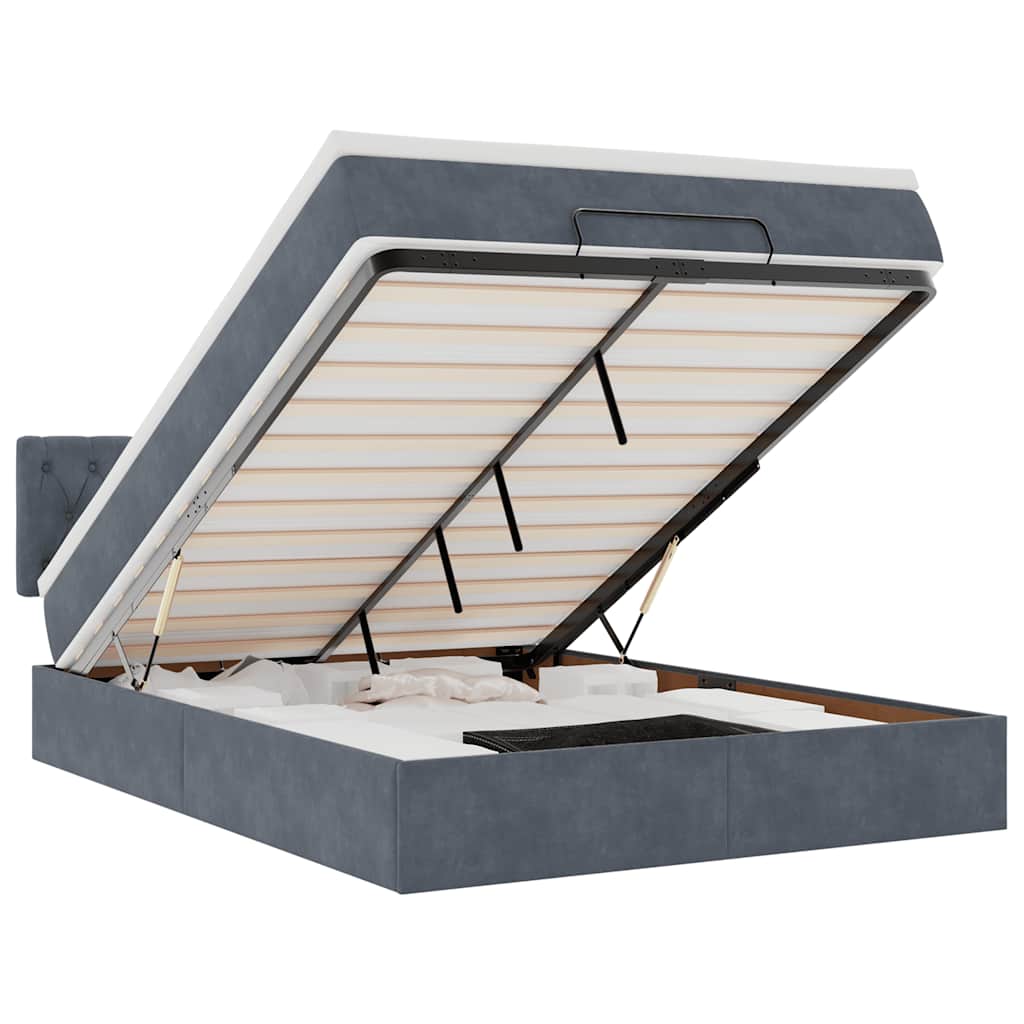 8721158475091_a_en_hd_1 vidaXL Ottoman Bed with Mattress & LEDs Dark Grey Double Velvet - Image 2