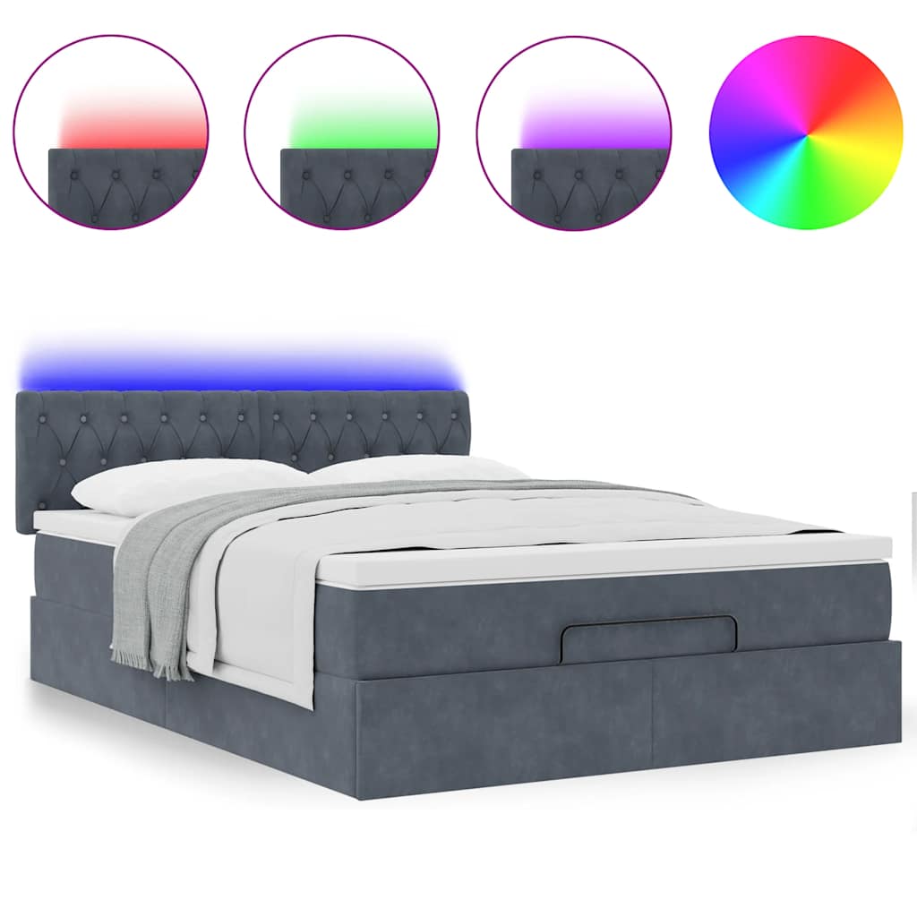 8721158475114_g_en_hd_3 vidaXL Ottoman Bed with Mattress & LEDs Dark Grey Queen Velvet - Image 5