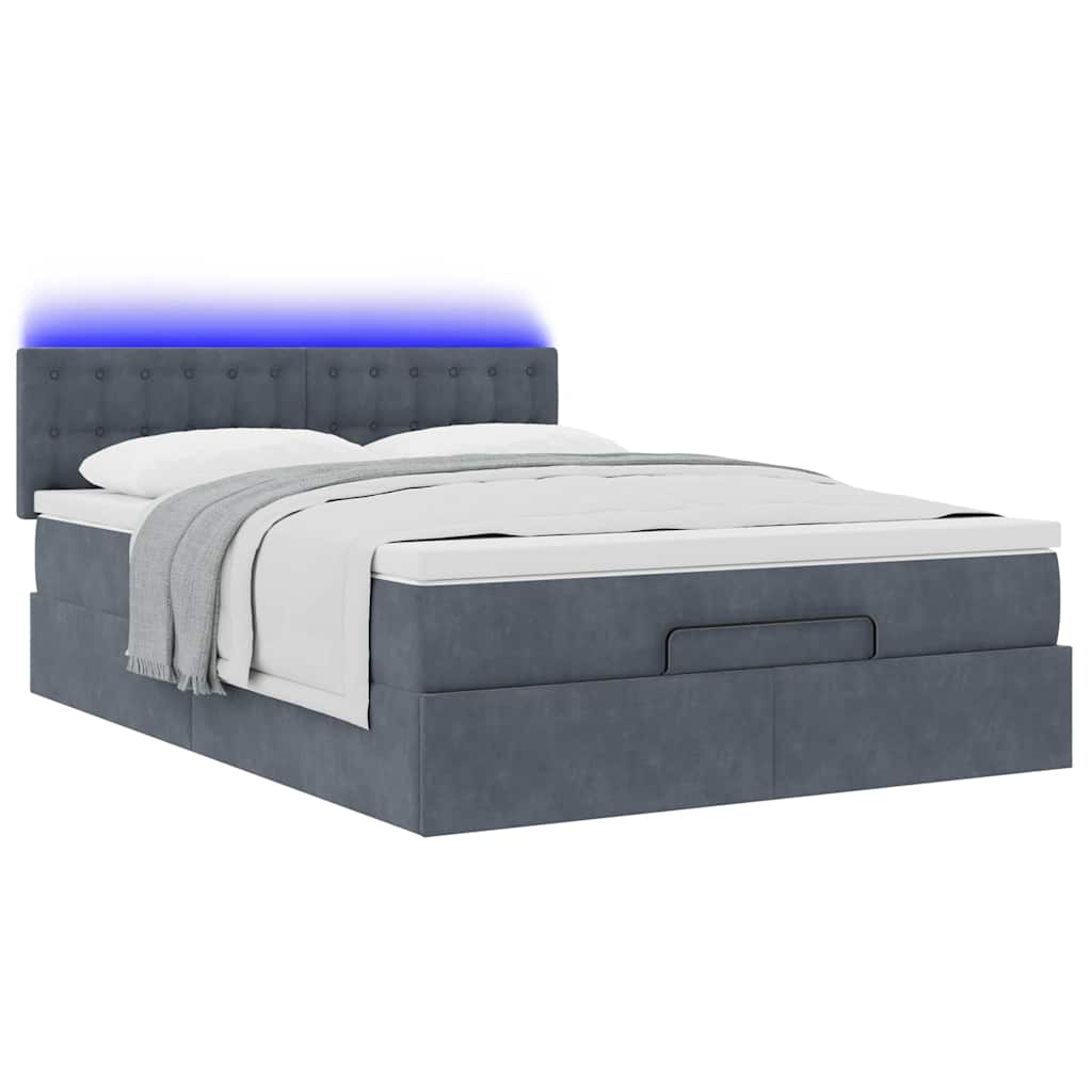 8721158475831_g_en_hd_4 vidaXL Ottoman Bed with Mattress & LEDs Dark Grey Queen Velvet - Image 6