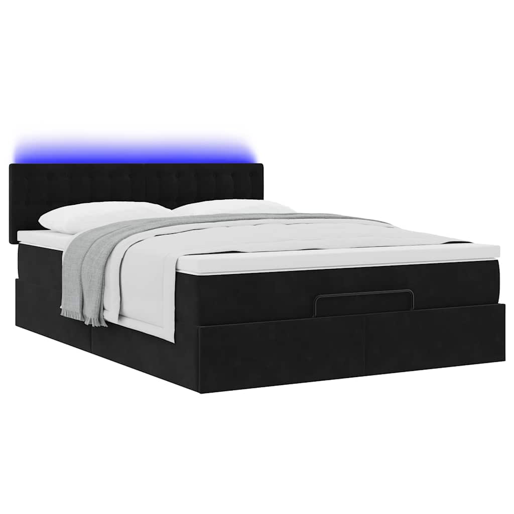 8721158475848_g_en_hd_4 vidaXL Ottoman Bed with Mattress & LEDs Black Queen Velvet - Image 6