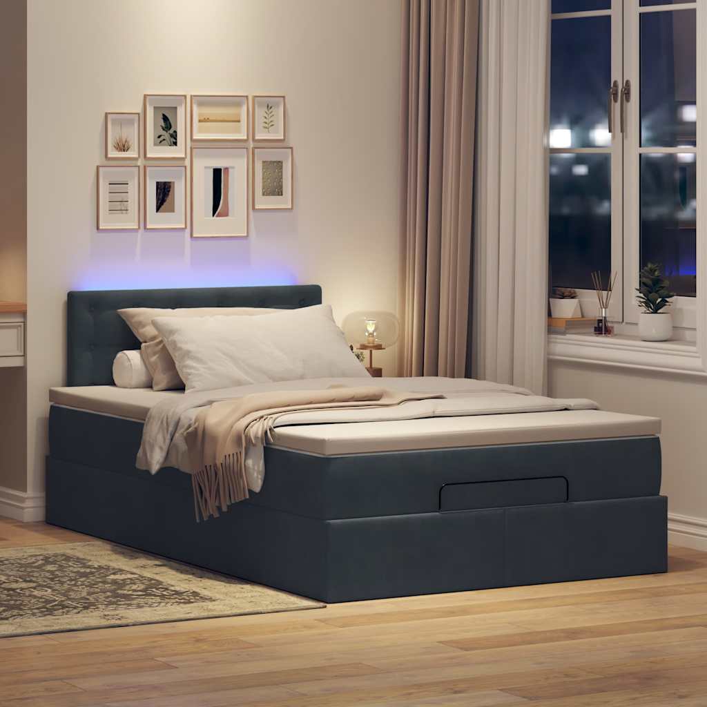 8721158475855_g_en_hd_1 vidaXL Ottoman Bed with Mattress & LEDs Dark Grey King Single Velvet - Image 3