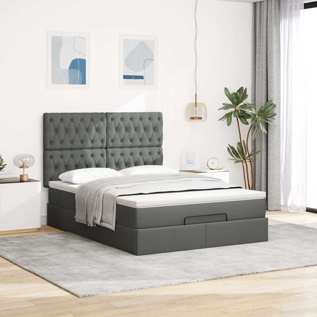 8721158480590_g_en_hd_1 vidaXL Ottoman Bed with Mattress Dark Grey Double Fabric - Image 3