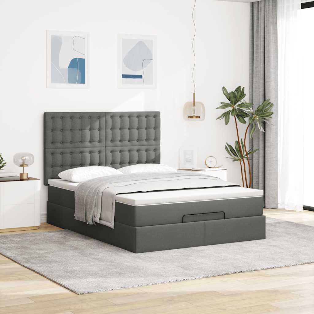 8721158481429_g_en_hd_1 vidaXL Ottoman Bed with Mattress Dark Grey Double Fabric - Image 3