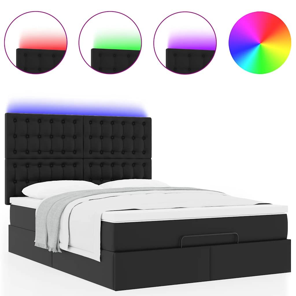 8721158486639_g_en_hd_3 vidaXL Ottoman Bed with Mattress & LEDs Black Queen Faux Leather - Image 5