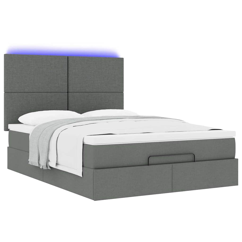 8721158487445_g_en_hd_4 vidaXL Ottoman Bed with Mattress & LEDs Dark Grey Queen Fabric - Image 6