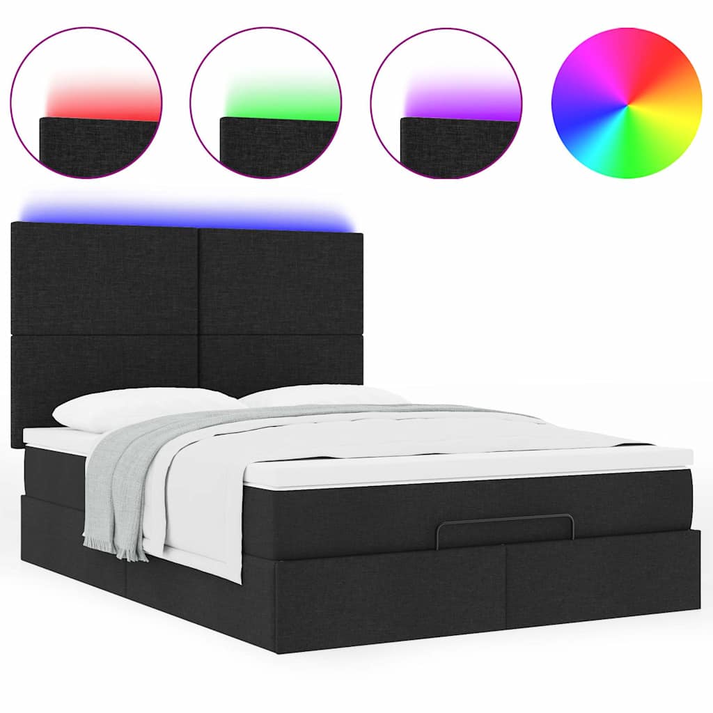 8721158487452_g_en_hd_3 vidaXL Ottoman Bed with Mattress & LEDs Black Queen Fabric - Image 5