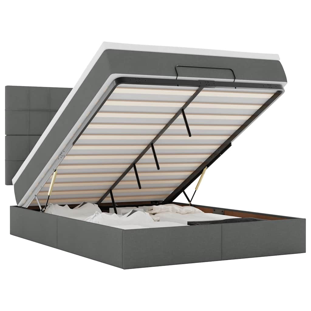 8721158488275_a_en_hd_1 vidaXL Ottoman Bed with Mattress & LEDs Dark Grey Queen Fabric - Image 2