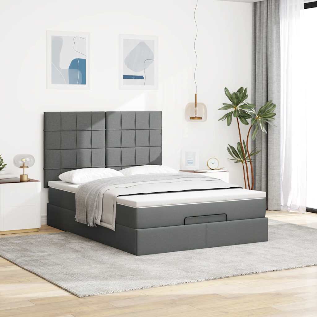 8721158488275_g_en_hd_2 vidaXL Ottoman Bed with Mattress & LEDs Dark Grey Queen Fabric - Image 4