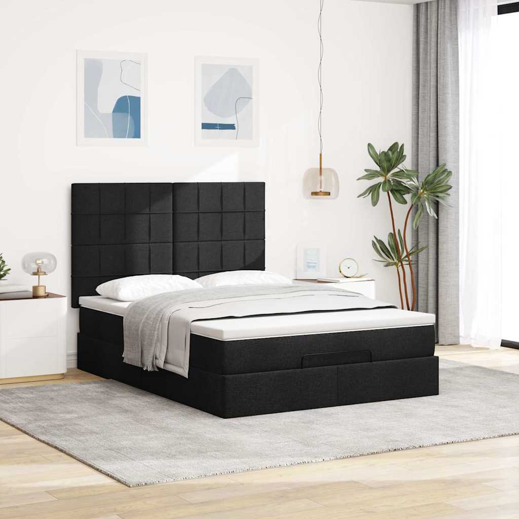 8721158488282_g_en_hd_2 vidaXL Ottoman Bed with Mattress & LEDs Black Queen Fabric - Image 4