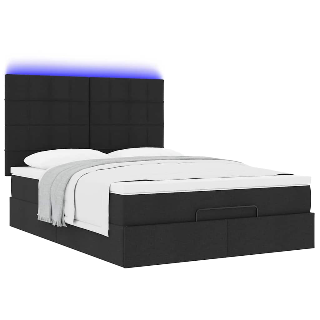 8721158488282_g_en_hd_4 vidaXL Ottoman Bed with Mattress & LEDs Black Queen Fabric - Image 6