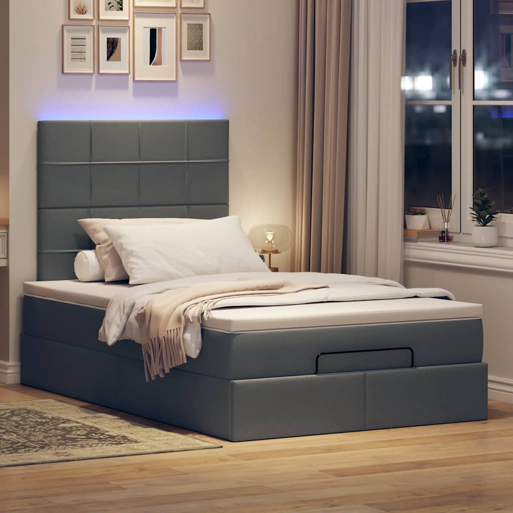 8721158488299_g_en_hd_1 vidaXL Ottoman Bed with Mattress & LEDs Dark Grey King Single Fabric - Image 3