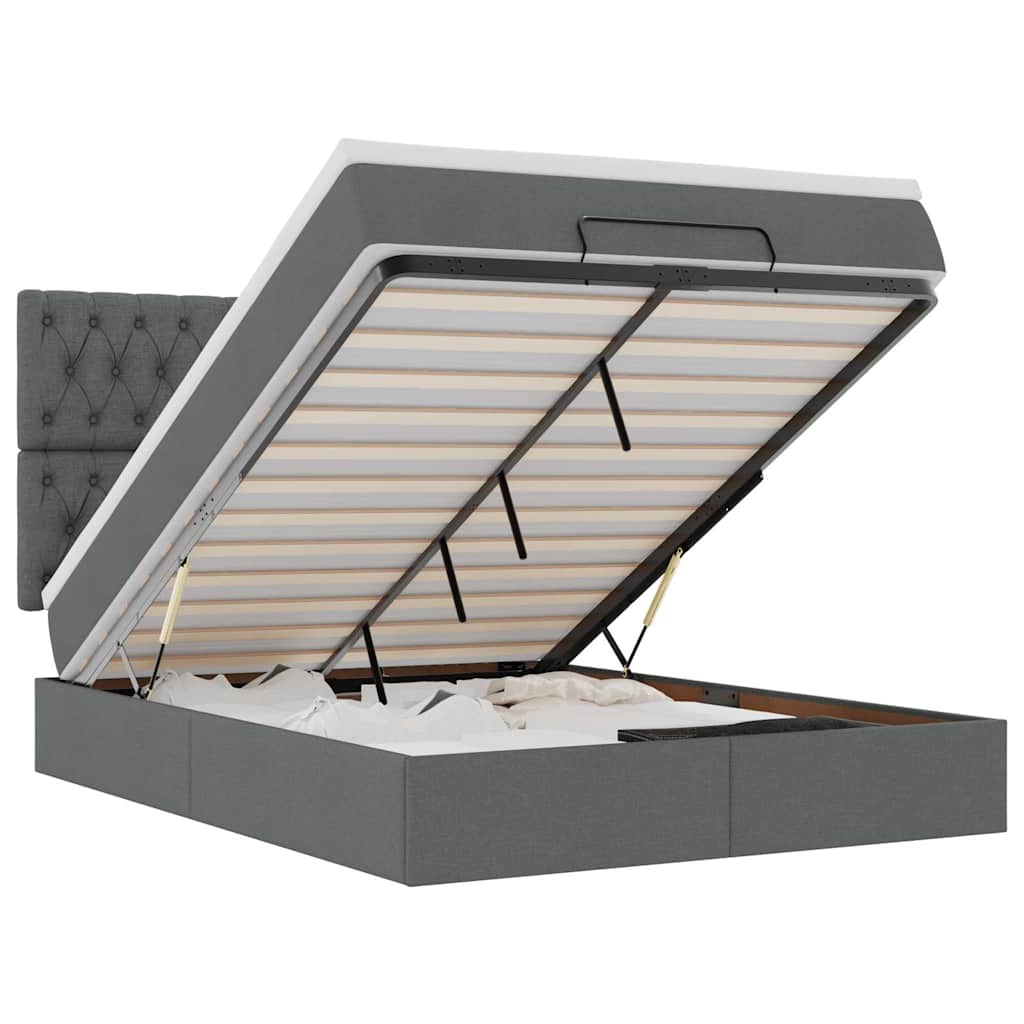 8721158489104_a_en_hd_1 vidaXL Ottoman Bed with Mattress & LEDs Dark Grey Queen Fabric - Image 2