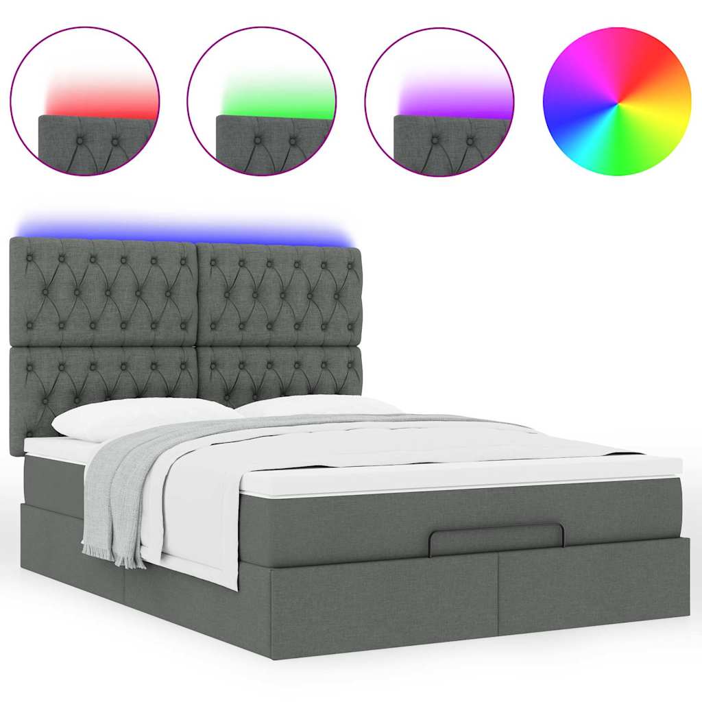 8721158489104_g_en_hd_3 vidaXL Ottoman Bed with Mattress & LEDs Dark Grey Queen Fabric - Image 5